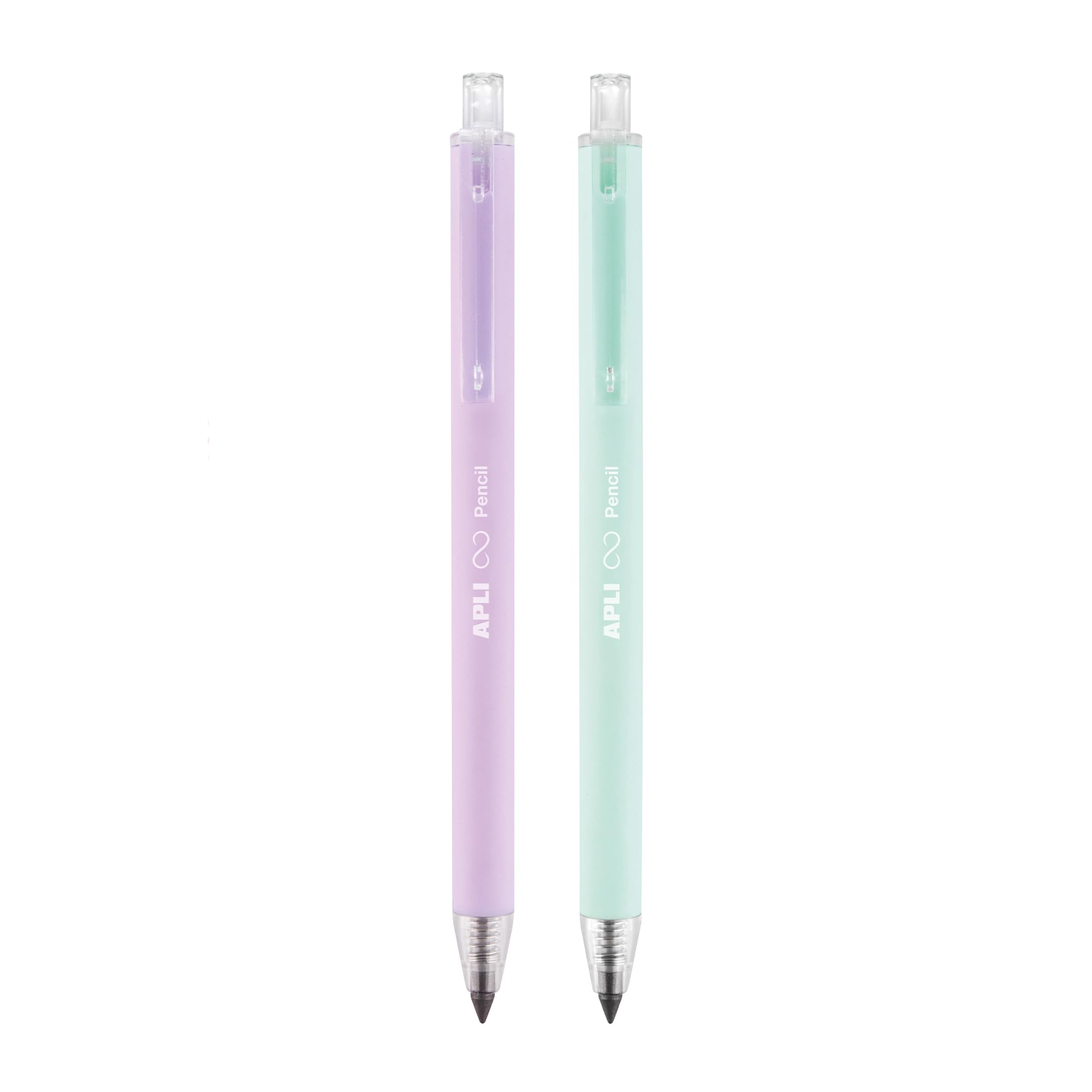 APLI Matite Infinito HB Retrattili Grigio Lilla Verde Confezione 2