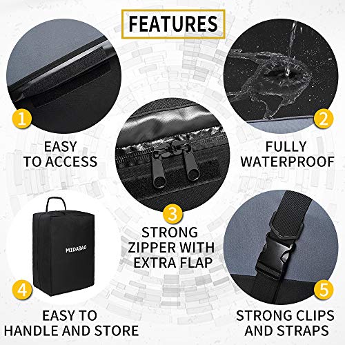 MIDABAO Thickened 20 Cubic Waterproof Duty Car Roof Top Carrier-Car Cargo Roof Bag Car Roof Top Carrier - Easy to Install Soft Rooftop Luggage Carriers with Wide Straps 20 Cubic Feet - Thumbnail 3