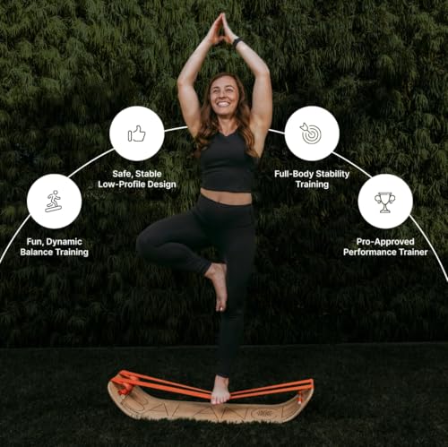 Image of GIBBON SlackBoard, Balance Board Kids & Adults, Slackline Balance Trainer | 1 & 2 Line Options, Slack Board, Core Workout Equipment, Home Gym Training, Standing Desk Exercise, Yoga, Agility, Pilates