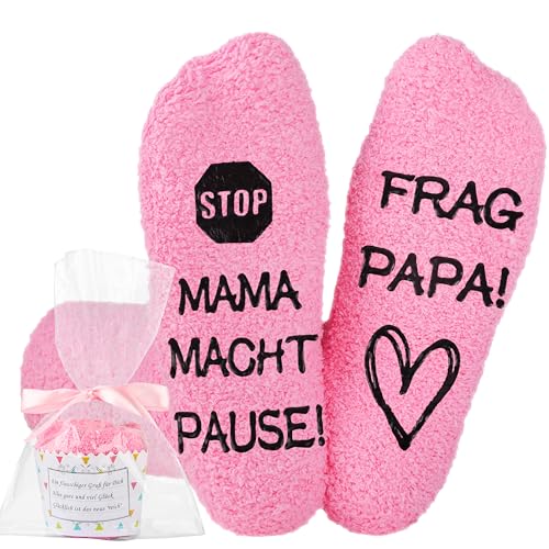 Jeasona Geschenke für Frauen Mama Socken mit Spruch Muttertagsgeschenk...