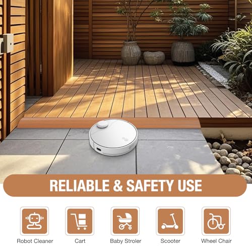 Floor Transition Strip Self Adhesive Vinyl Door Threshold for Doorways Carpet Edging Trim Overlap Edge Reducer for Laminate Floor, Carpet, Tile (Yellow Oak Grain, 3/5" to 4/5", 10Ft) by Heonay - Image 2