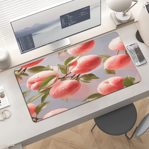 Pink Peach Desk Pad Large Office Desk Mat Rubber Waterproof miniatura 6