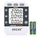 XREXS Temporizador de Cocina Digital 3 Canales, Gran Pantalla LCD Contar Arriba/Abajo, Cronometro Oposiciones Magnético para Fitness, Belleza, Aula, Reunión, Cocina(Baterias Incluidas)