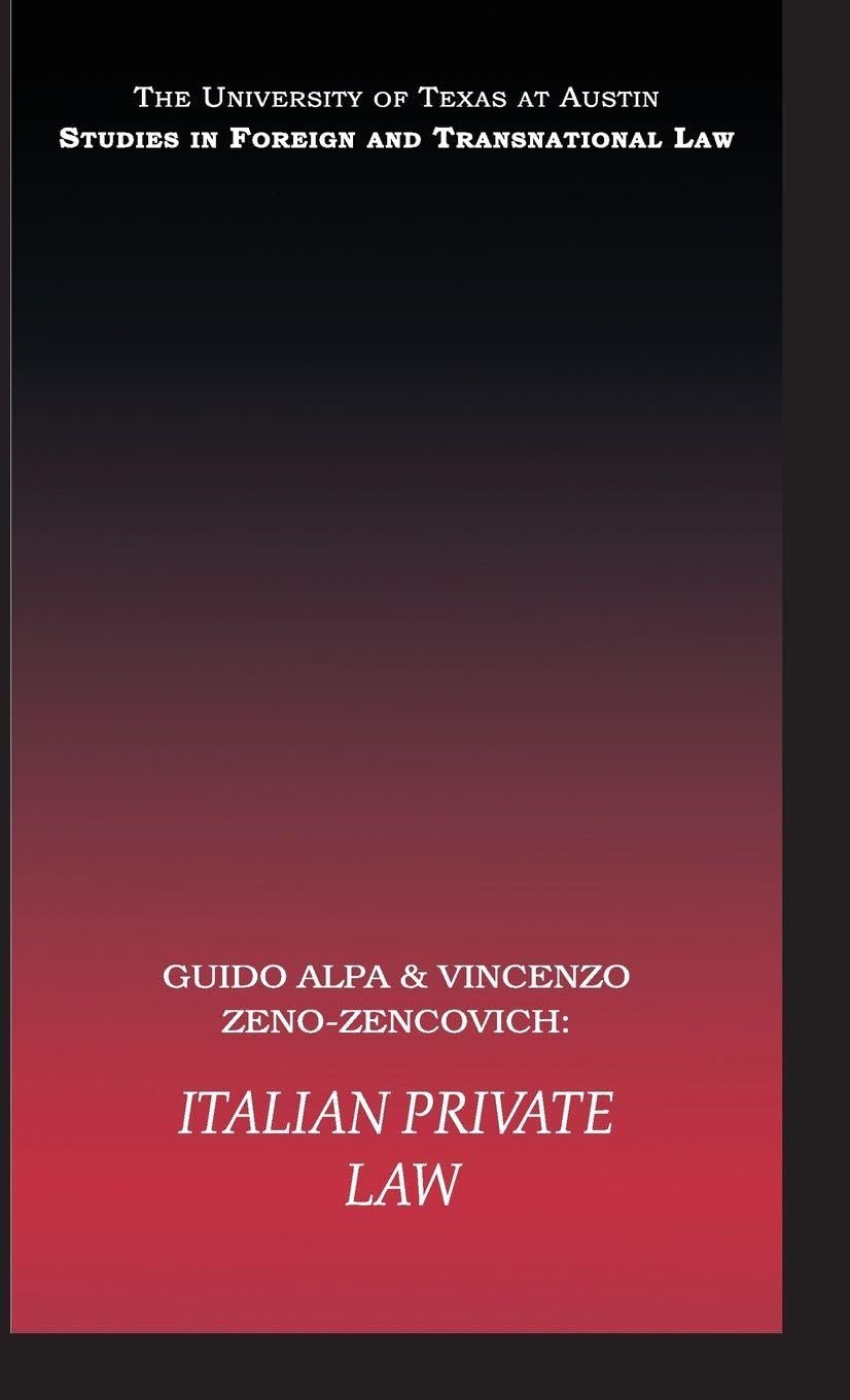 Buy Italian Private Law (University of Texas at Austin Studies in Foreign and Transnational Law) — BookShops.in
