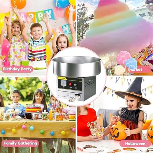 Máquina de algodón de azúcar de 1200 W para niños, alta eficiencia, segura y fácil de usar, fiestas de cumpleaños, reuniones familiares, hogar, golosinas de Navidad