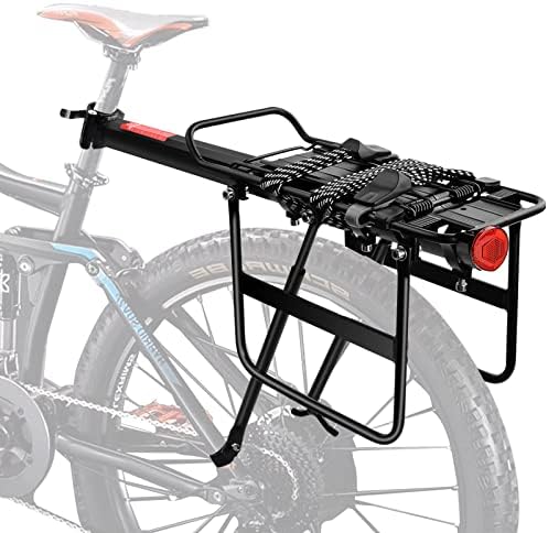 Bicycle Cargo Rack, 220lbs/100KG Load Rear Rack for Bicycle fits Most Mountain Bikes and Road Bikes, Universal Adjustable Bike Luggage Rack Lightweight Aluminum Alloy Quick-Connect Design