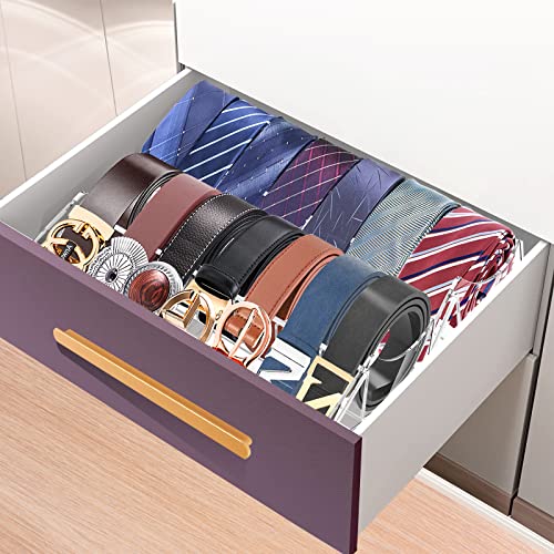 ToyaJeco Acryl-Gürtelorganizer, 7 Fächer Gürtel Aufbewahrungshalter für Closet Drawer, Klar Gürtel Box Container Display Case mit Display Stand für Krawatte Fliege Schmuck Uhr(7 Gitter)