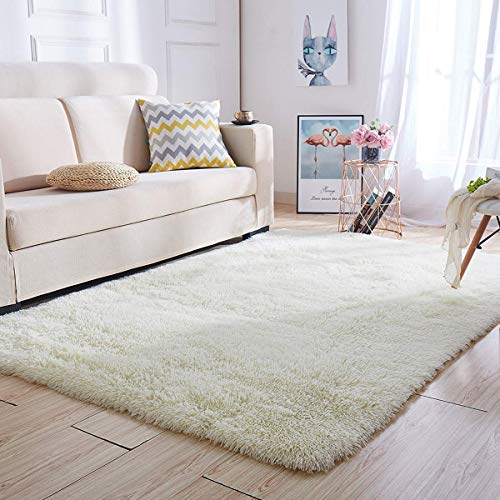 Tapis à poils longs grand format décoration peluche salon - 3