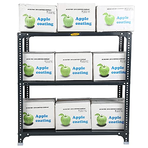 Image of Mil-Nil Prime CRC Sheet 3 Shelf Multipurpose Slotted Angle Rack, 36 x 36 x 18 Inch, 24 Gauge (Grey) 16 Gauge Angles