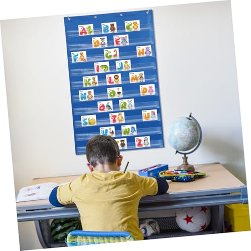Poche suspendue transparente bleue DIKACA en polyester pour rangement mural