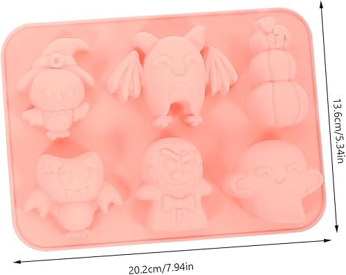 Miniatura 9 de HEMOTON 4 piezas de jabón antiadherente Halloween pudín Fondant silicona tema molde fantasma reutilizable en forma de calavera galleta chocolate