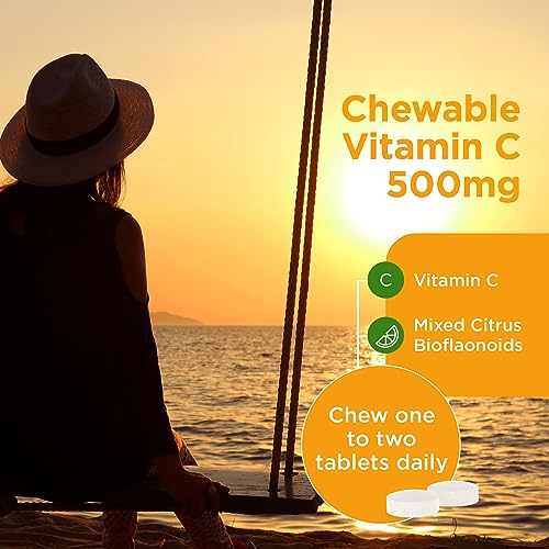 Healthspan Vitamin C 500mg (160 Chewable Tablets) | Supports Immune & Nervous Systems | Boosts Energy Levels & Psychological Function | Added Natural Citrus Bioflavonoids | Free of Aspartame | Vegan - Image 5
