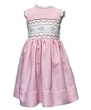 Traditional Handmade Smocked Girl's Dress in Vestidos Bordados a Mano Nido De Abeja (Pink Rombo, 2...