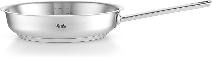 Fissler Original-Profi Collection/Edelstahl-Pfanne (Ø 24 cm) Stielpfanne mit Innen-Skala, novogrill Bratfläche – Induktion