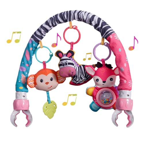 Image of Crib Mobile for Girls, Baby Arch Mobile for Bassinet with Universal Clamps, Versatile Toy Bar for Bouncer Arch Toy 0-3 Months, Babies Gril Mobile Toys 0-6 Months Car Seat Stroller Toys