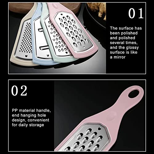 Image of Stainless Steel Kitchen Grater Set (Pack of 4) | Flat Handheld Graters with Hanging Hole | Vegetable, Fruit, Cheese, Ginger, Garlic & Nutmeg Zester Shredder for Kitchen & Cooking Use - Silver
