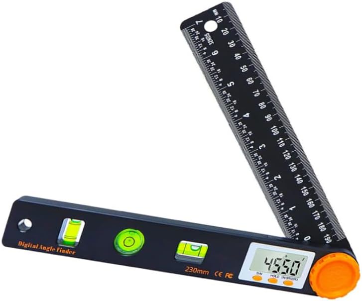 Veemoon 4 in Protractor Angle Ruler Universal Level Ruler for Woodworking Fine Abs Alloy Non-scratch Easy Locking
