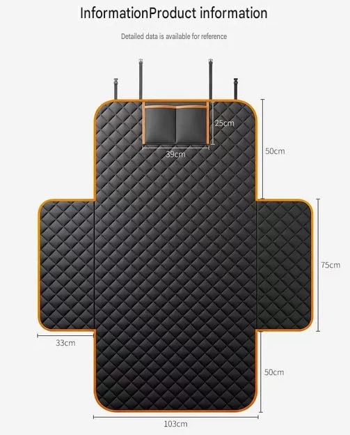 Koc dla psa do samochodu do VW ID.5 E39 I 2021-2025, mata ochronna na tylne siedzenie, mata ochronna dla psa, ochrona bagażnika, koc dla zwierząt domowych, ochrona tylnego siedzenia