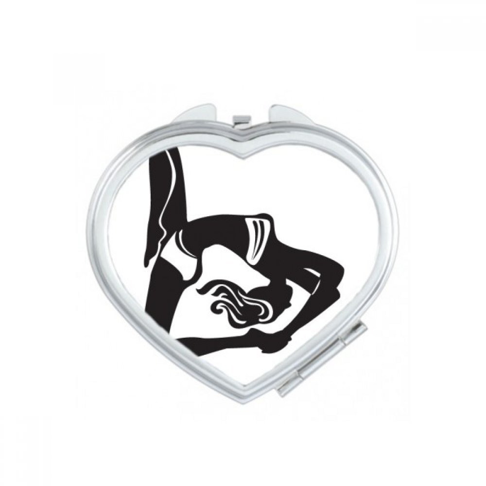 Miroir de poche fait main silhouette yoga idée cadeau mignon