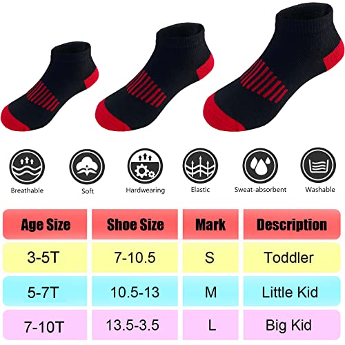 12 Pairs Boys Socks Kids Ankle Athletic Cotton Sock Half Cushioned Low Cut Sock2