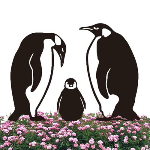Lawn Decor Penguin en fer forgé pour aménagement extérieur de Noël - 8