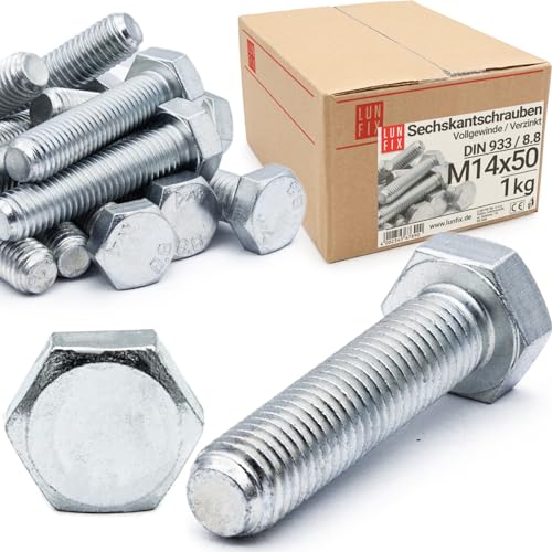 Sechskantschrauben M 14 x 50 DIN 933 1 kg (ca.12 Stk.)...