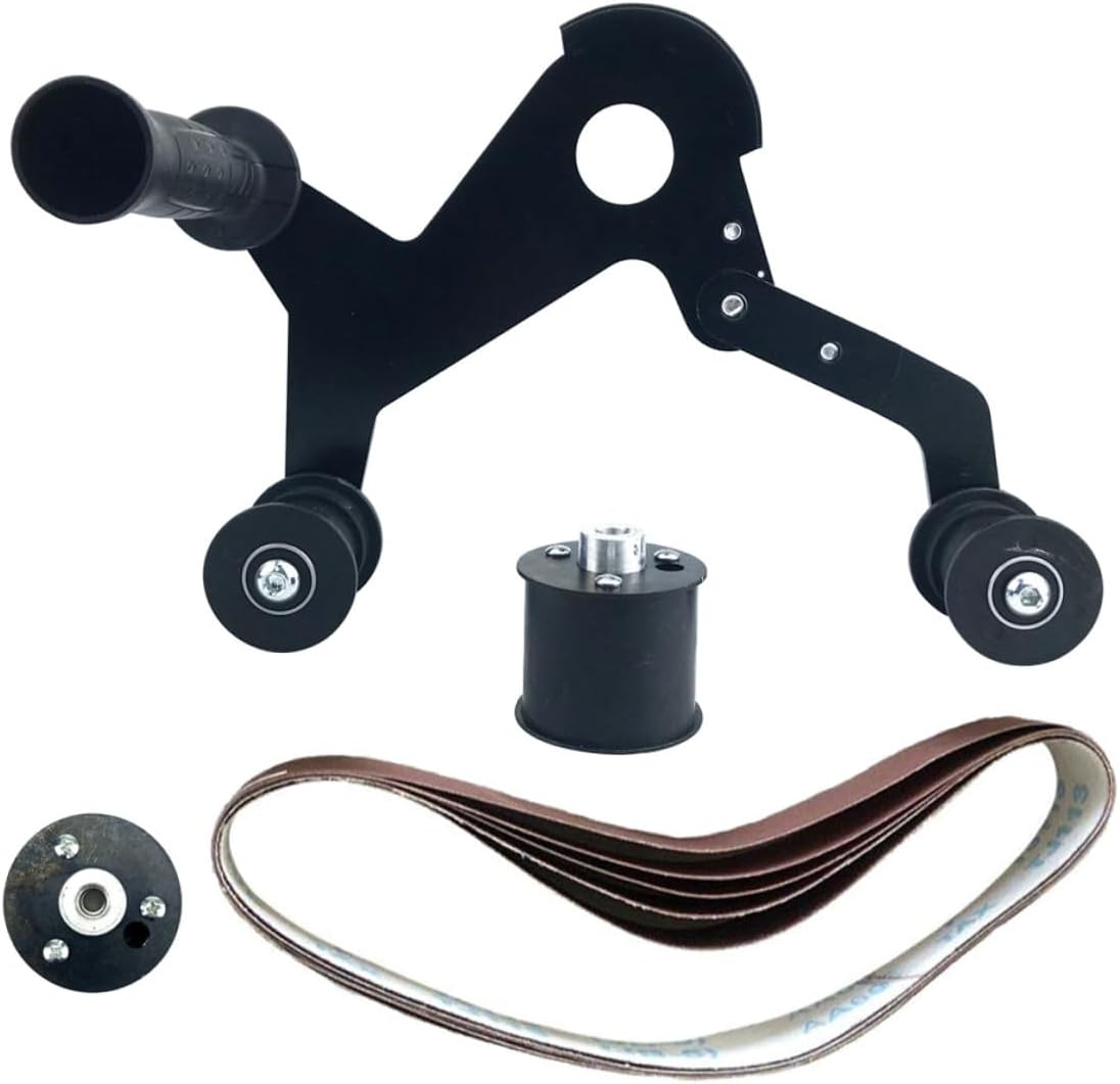 Cordless Handheld Belt Sander Polisher Attachment for Pipe Grinding and Mirror Surface Treatment Uniform Polishing with High-strength Spring and Safety Protective Cover