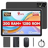 Nyxolaria Android 15 Tablet, 10 Zoll Tablets, 20 GB128 GB ROM, 6000 mAh Akku, 2+8 MP Dual-Kamera 10,1 Zoll IPS HD Touch Screen Tab (Schwarz)