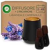 Air Wick Armonia Istantanea, Diffusore di Oli Essenziali con 2 Ricariche, Fragranza Lavanda e Campanule, 2 x 20ml, Include 3 Pile AA