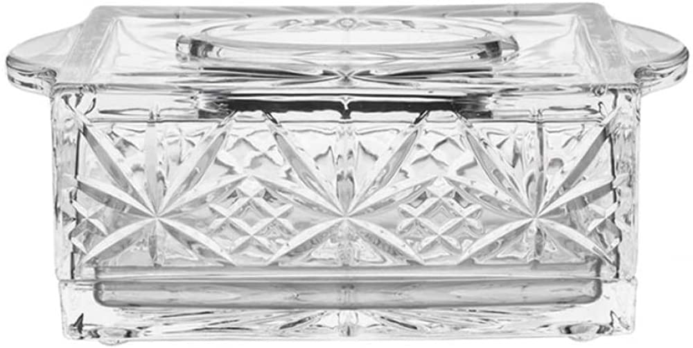 Tissue box， Clear Glass Rectangle Napkin Organizer for Bathroom, Kitchen and Office Room