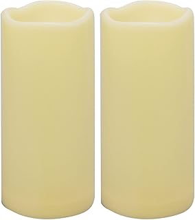 2PCS 7" Waterproof LED Flameless Timer Candles, 1000 Hours Long Battery Life/Flickering Battery Operated Electric Outdoor LED Large Pillar Candle for Outside Lantern Festival Decor etc.