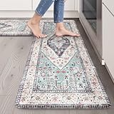 Picture of Sungea Anti Fatigue Mats for Kitchen Floor Set of 2, Waterproof Non-Skip Kitchen Rugs,Ergonomic Kitchen Floor Mats Cushioned,Comfort Foam Standing Mat for Office,Laundry Room,Sink,Counter, Desk(Blue)