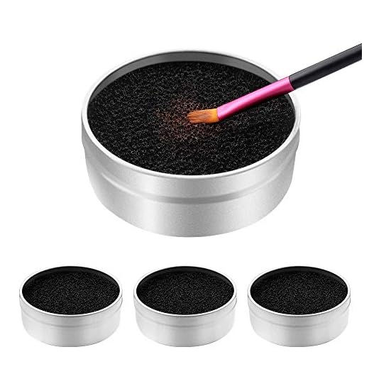 3 Piezas Limpiador de Pinceles Maquillaje, Esponja Caja de Limpieza de Pinceles de Maquillaje para Quitar Residuos de Polvos Cosméticos sin Agua, Brocha a Seco Reutilizable y Lavable
