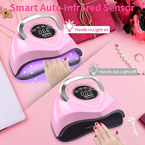 Uv Led Nail Lamp 180W Gel Nail Light Fast Nail Dryer For Gel Polish With 48 Lamp Beads/4 Timer Setting/Automatic Sensor Portable Handle Curing Lamps For Fingernail & Toenail #TOP1