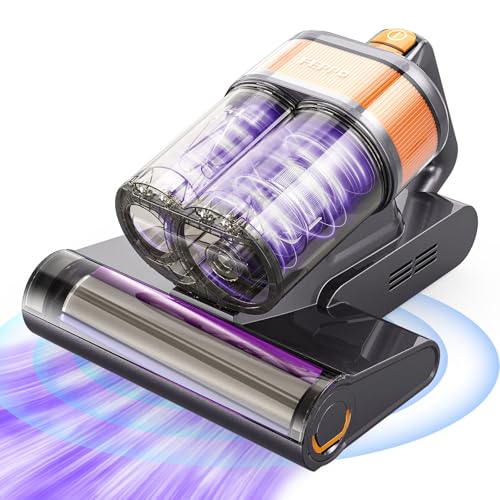 FEPPO Mattress Vacuum Cleaner, 4-in-1 Bed Vacuum Cleaner PRO, 16KPa Handheld Vacuums with 253.7nm UV-C Light, 40,000 Beats/Min Tapping, 140°F Hot Air, HEPA Filter for Bed, Sofa, Crib(Corded,
