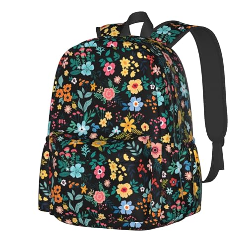 ACDRUING Love Death Mochila impermeável com alças de ombro ajustáveis, bolsa casual de grande capacidade, mochila para viagem e trabalho, Multiflores, One Size, Moderno