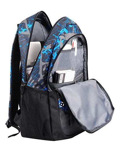 SellerFun Teenage Boy Girl Unisex Multifunctional School Bag Backpack with Florescent Mark(ColorF 3 Sets,20L) - Image 3