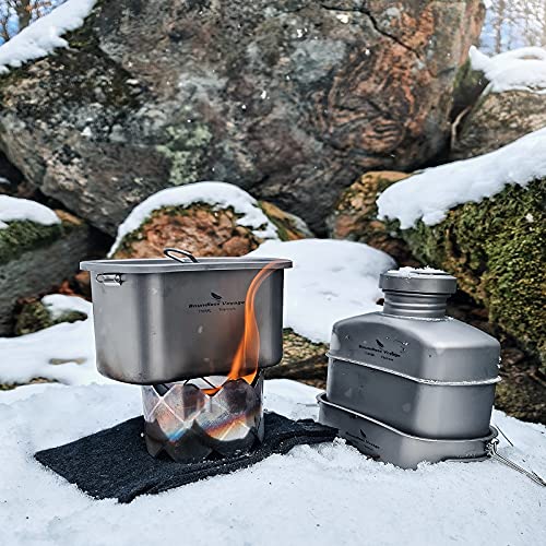 iBasingo Camping Kochtopf Outdoor Titan Kochgeschirr 1.4L & 1.6L & 2.4L Saucentopf Feuertopf für