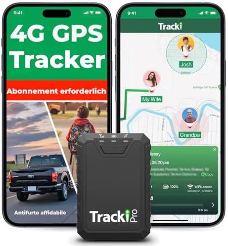 Tracki Pro GPS Tracker for Vehicles up to 12 Months Waterproof Magnetic Asset Real time Tracker 4G LTE Long Battery Life 2-12 Month, Unlimited Distance, Subscription Required, Speed Monitor, Geofence