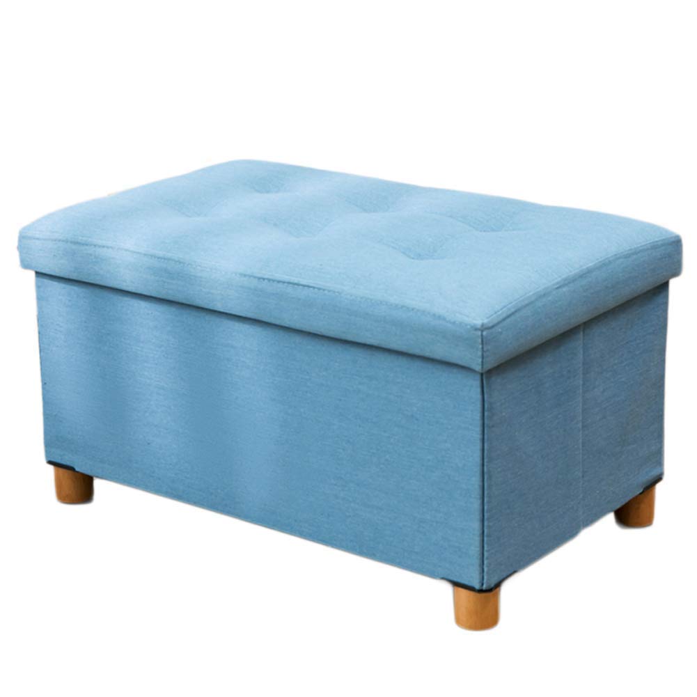Repose-pieds pliable bleu ciel pour un salon ordonné et accueillant