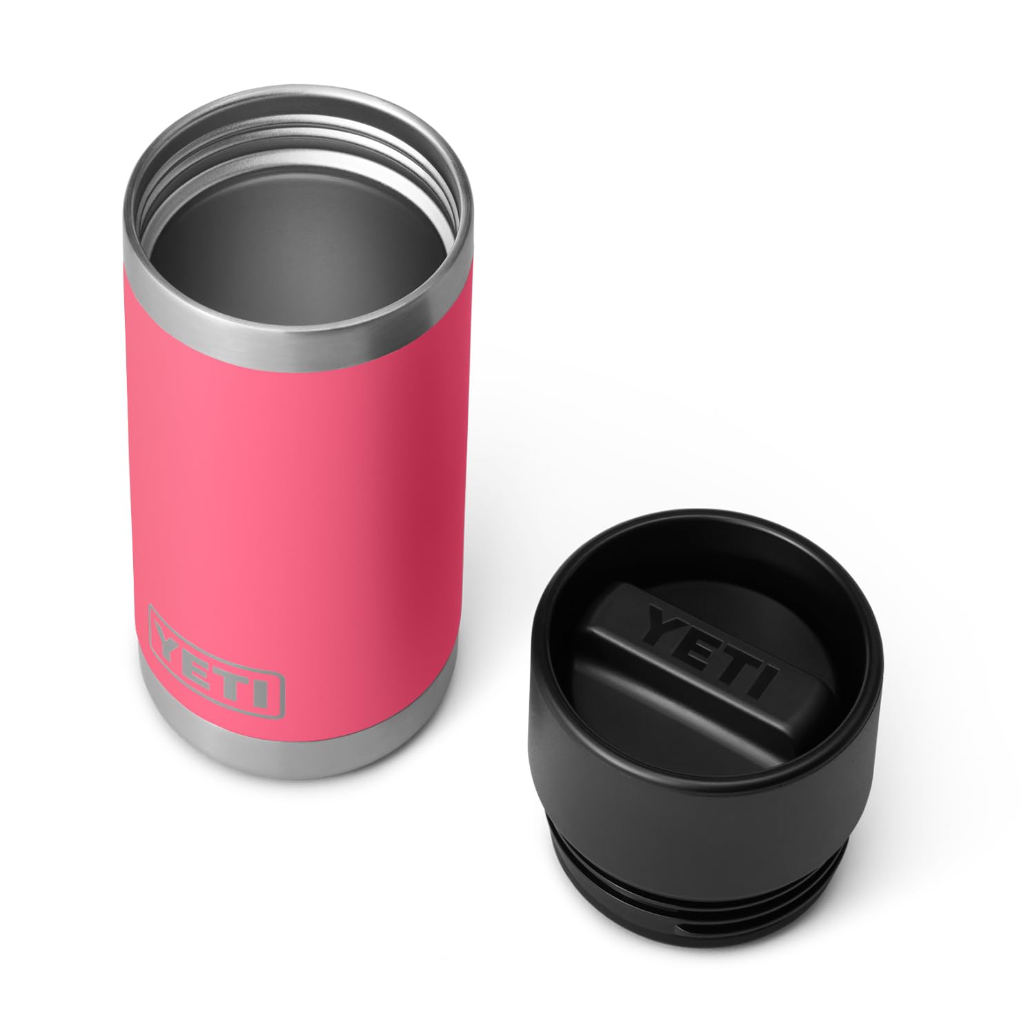 YETI Rambler 12 oz Bottle, Stainless Steel, Vacuum Insulated, with Hot Shot Cap, Tropical Pink