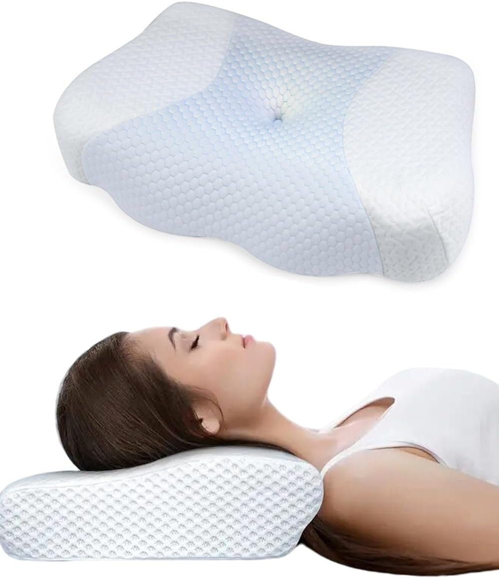 S2CS2C Cervical pillows for neck pain relief, 2-in-1 Ergonomic Contour Cervical Pillow: Orthopedic Support for Neck Pain, Contoured Pillows for Side, Back, Stomach Sleepers