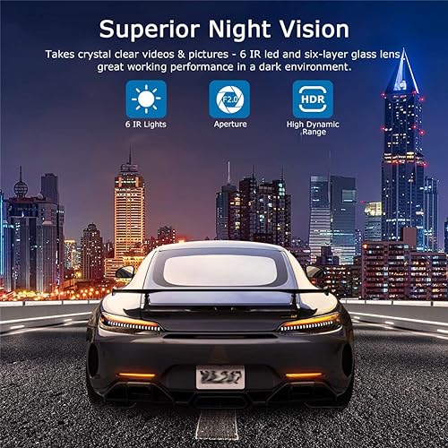Car on-Dash Mounted Cameras 1440P Full HD Car DVR Dashboard Camera Video Recorder in Car Camera Dashcam for Cars 170 Wide Angle WDR with 3.0" LCD Display Night Vision and G-Sensor H19-black