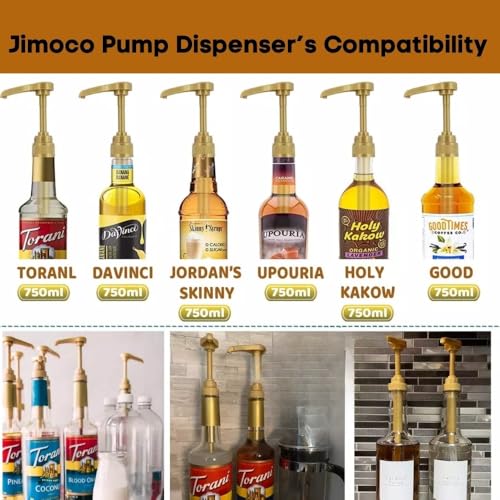 Jimoco® Syrup Pump Dispenser + Torani® Pumpkin pie Syrup, 25.4 oz - Coffee Syrup Pump & Flavoring Bundle - image 3