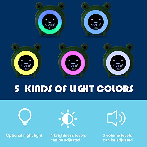 YISUN Sveglia Digitale da Comodino,Sveglia Bambini da Comodino con 5 Colori Wake-up Light Sveglia Ricaricabile USB,Funzione Snooze - Image 5