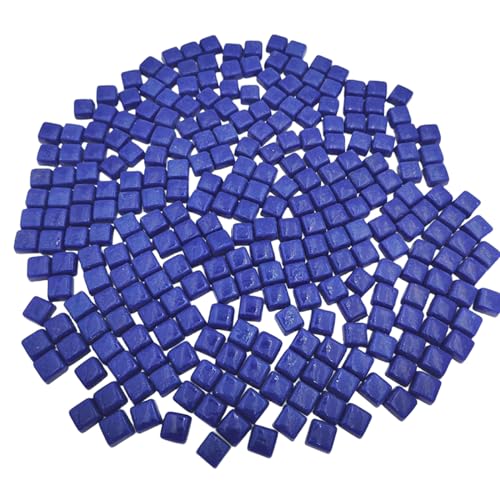 Piastrelle in pietra per mosaico, 1,2 cm, 500 g, non trasparenti, fatte a mano e decorative per arti e mestieri, piatti, cornici, vasi di fiori, blu navy