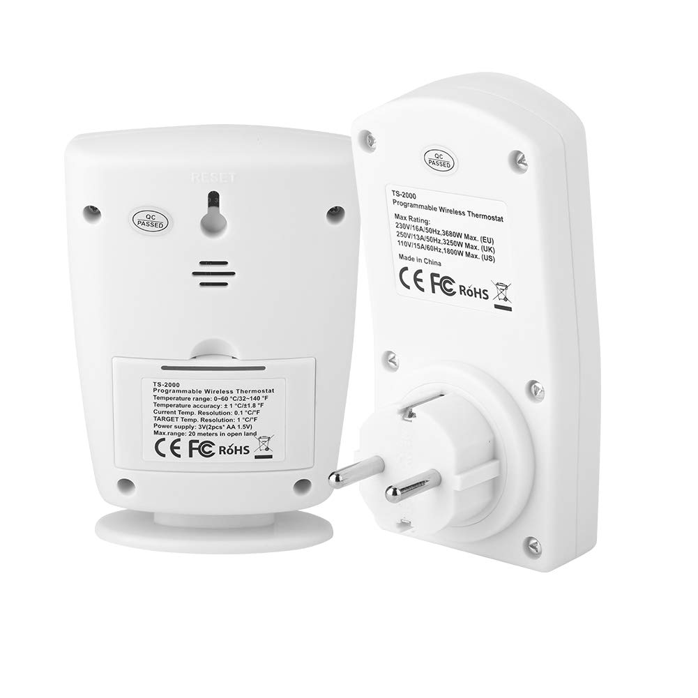 【𝐏â𝐪𝐮𝐞𝐬】 Prise de thermostat sans fil, thermostat sans fil programmable et prise Prise de contrôle de température intelligente domestique(#2) 【Cadeau de Noël, cadeau du Nouvel An】