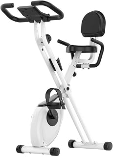 Bicicletas estáticas y de Spinning para Fitness Ajuste de Resistencia de 8 velocidades y Asiento Blando de elevación de 7 Niveles con Respaldo, Puede soportar 300 kg,Negro