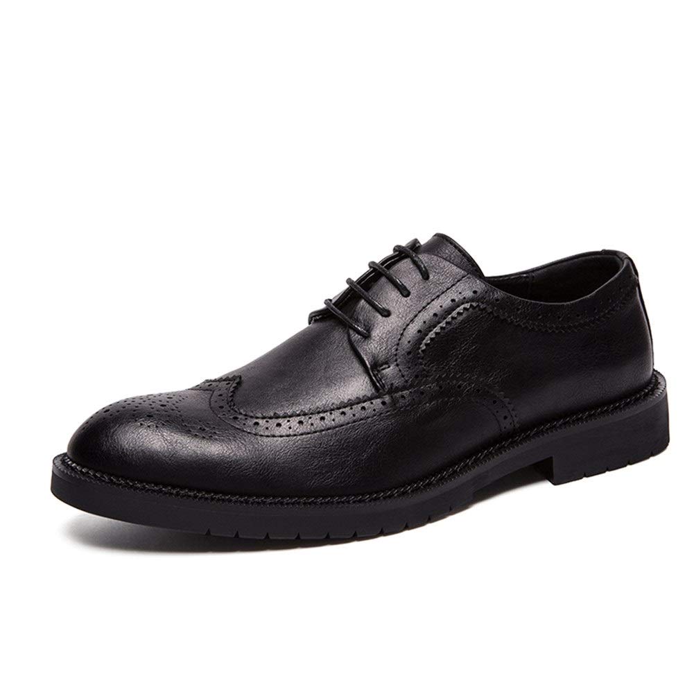 OZYSZSSZBESAN Men's Oxford Shoes, الرسمي البروغ أوكسفورد للرجال أحذية الأعمال الدانتيل يصل ستوكات الجلود جولة تو مخيط مثقوب جولوش وحيد المرقعة مثقوبة (Color : Brown, Size : 46 EU)