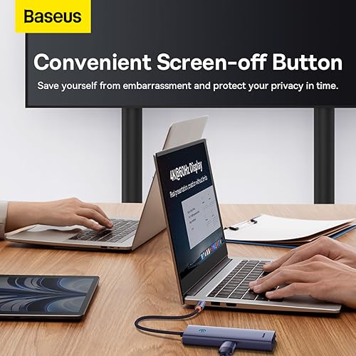 Image of Baseus UltraJoy 5-in-1 USB-C Hub, 4K HDMI, 3x USB 3.0 Ports, 100W Power Delivery, Grey